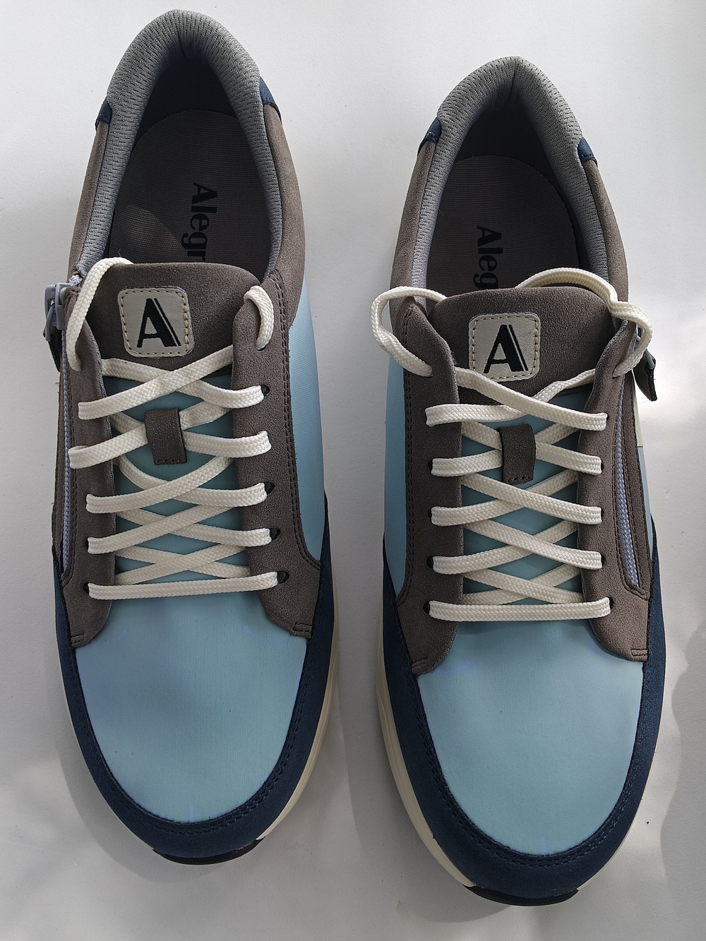 Alegria Eazeer Women's Side Zip Comfort Sneakers - Retro Blue / Gray US 10.5/11